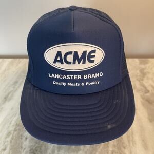 Vtg 1980’s Trucker Hat Snapback Cap ACME Food Service Lancaster Brand Rare 10